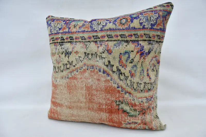 Pillow for Sofa, Vintage Pillow, Pillow, 32x32 Red Pillow Case, Aztec Pillow Cover, Handmade Rug Seat Cushion Case, Antique Pillows - 6