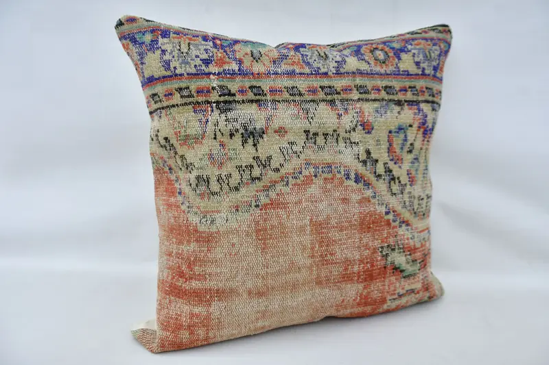 Pillow for Sofa, Vintage Pillow, Pillow, 32x32 Red Pillow Case, Aztec Pillow Cover, Handmade Rug Seat Cushion Case, Antique Pillows - 4