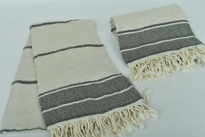 Regalo hecho a mano, toalla de yoga, juego de toallas turcas, regalo de la madre del novio, regalo de dama de honor personalizado, toalla a rayas de lino 70x36, toalla de playa - 7