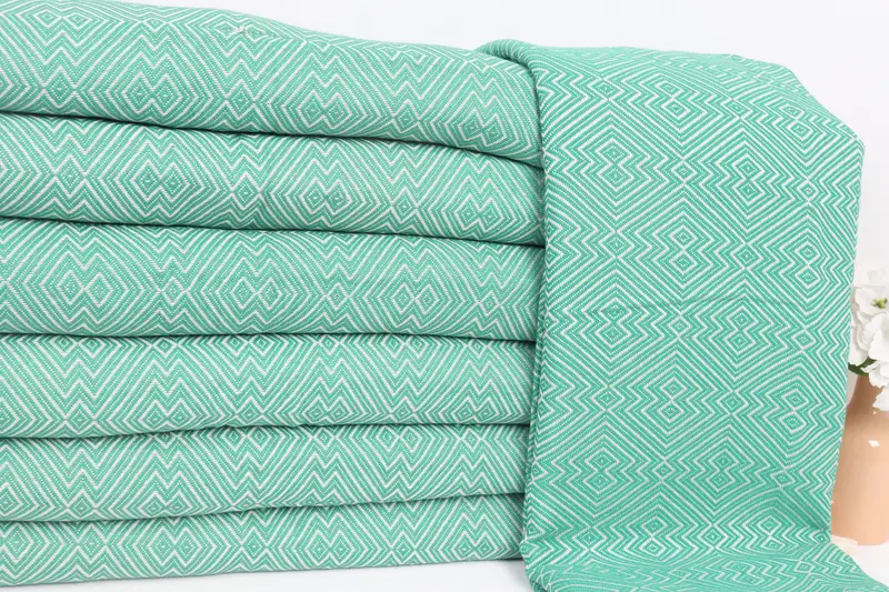 92x80 Cotton Diamond Towel, Turkish Beach Blanket, Gift For Boyfriend, Throw Blanket, Bridal Shower Gift, Throw Blanket Couch, Turkish Towel Blanket - 2