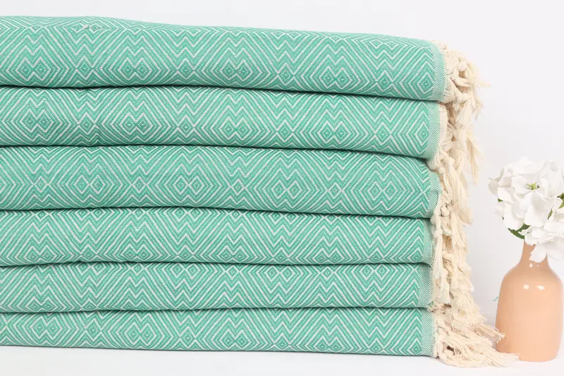 92x80 Cotton Diamond Towel, Turkish Beach Blanket, Gift For Boyfriend, Throw Blanket, Bridal Shower Gift, Throw Blanket Couch, Turkish Towel Blanket - 3