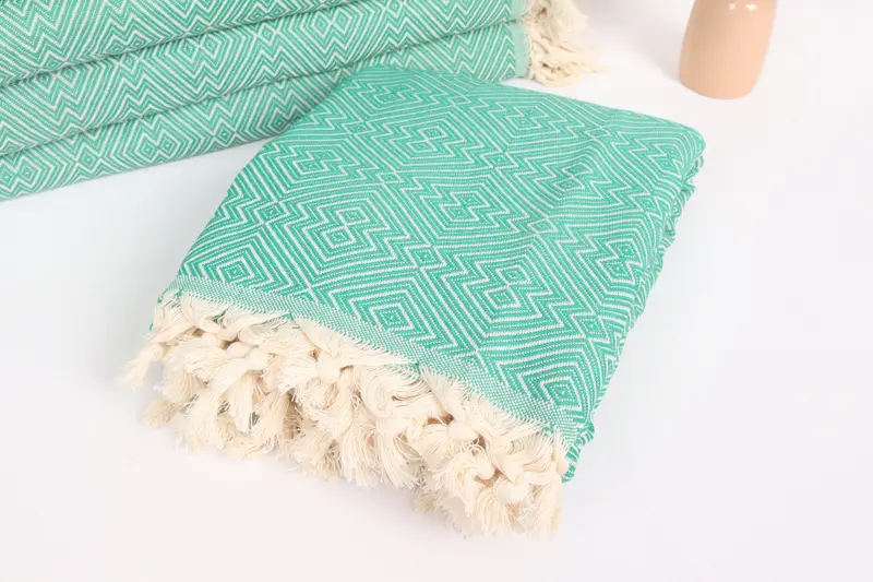 92x80 Cotton Diamond Towel, Turkish Beach Blanket, Gift For Boyfriend, Throw Blanket, Bridal Shower Gift, Throw Blanket Couch, Turkish Towel Blanket - 5