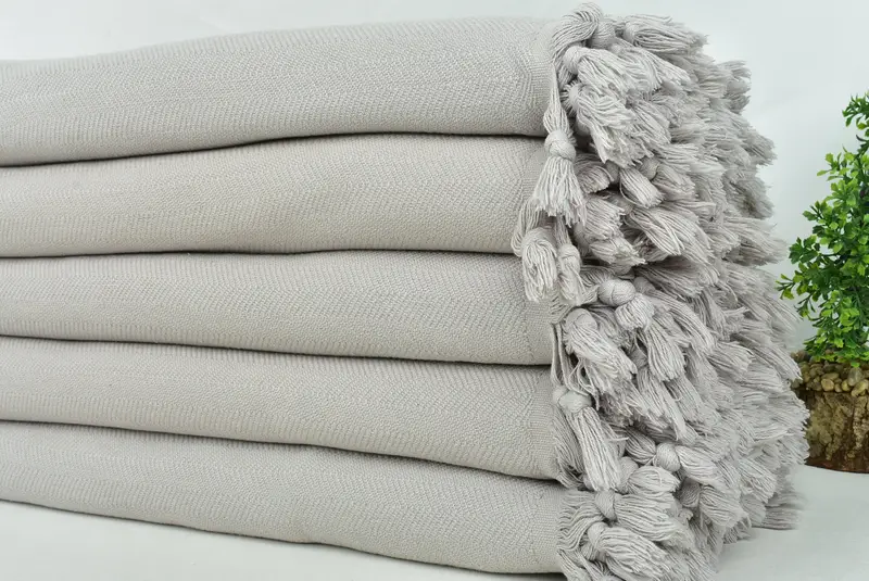 Personalized Blanket, Monogram Blanket, Gift For Her, First Wedding Anniversary Gift, 88x70 Cotton Stonewashed Chevron Towel, Custom Wedding Gifts - 3