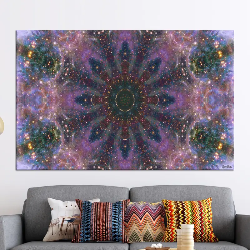 Elegant Purple Mandala Abstract Printed Canvas Art