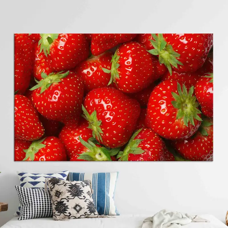 Trendy Summer Fruits Red Green Kitchen Canvas Print