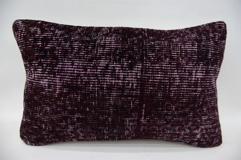 Woven Throw Cushion Cover, Red 12x20 inch Gift Pillow Cover - 1