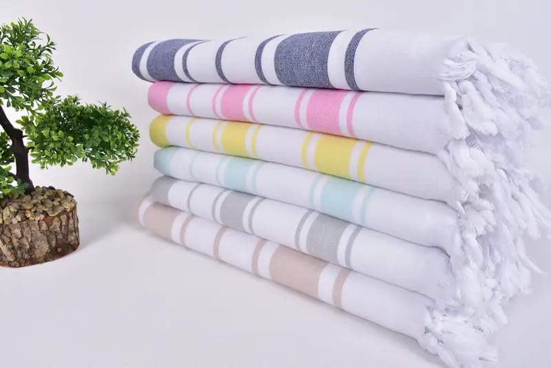 Gift For Him, Travel towel, Embroidery Towels, Gifts For Him, 68x36 Cotton Striped Terry Towel, Extra large Turkish bath towel, Embroidery Towel - 3