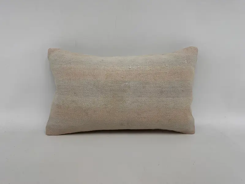 Boho Pillow Sham Cover, Ethnical Kilim Rug Pillow, Vintage Kilim Throw Pillow, Cushion, 12x20 White Pillow Cover, Cotton Cushion Cover - 1