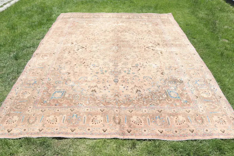 9,2x12,4 ft Rug, Brown & Blue Ombré Design