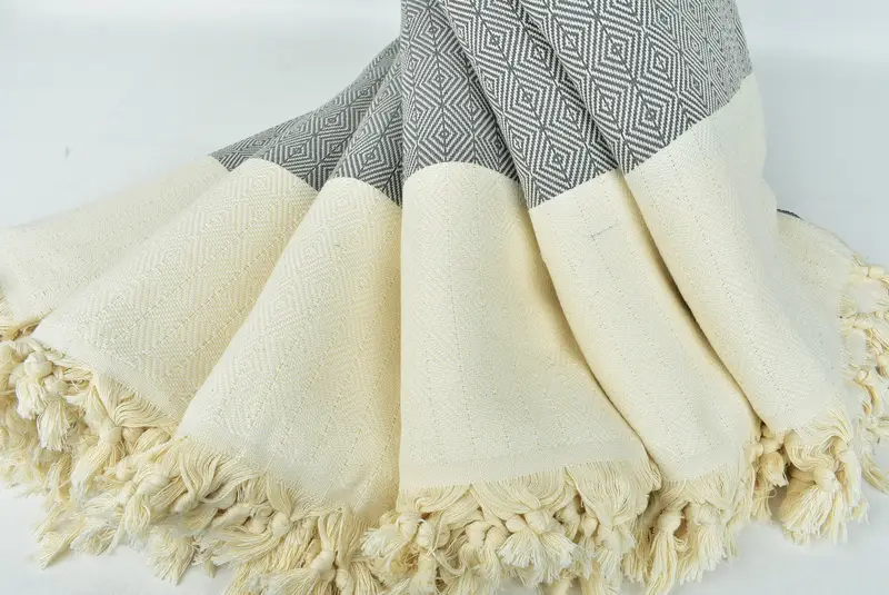 Turkish Cotton Blanket, Boyfriend Gift, Tablecloth, Best Friend Wedding Gift, Personalized Gifts, 92x76 Cotton Diamond Towel, Wedding Favors - 4
