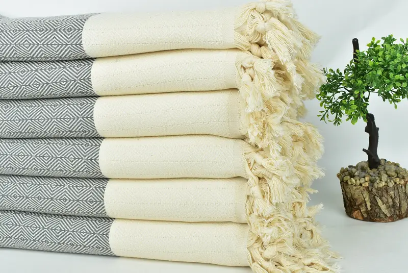 Turkish Cotton Blanket, Boyfriend Gift, Tablecloth, Best Friend Wedding Gift, Personalized Gifts, 92x76 Cotton Diamond Towel, Wedding Favors - 3