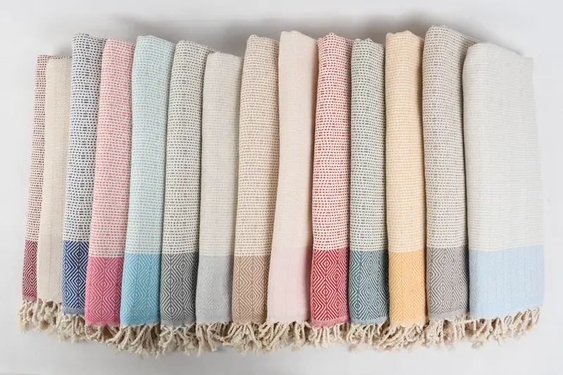 Embroidered Beach Towel, Beach Towel Gift, Bridal Shower Favors, Luxury Turkish Bath Towel, Bathroom Towel, Luxury towel, 70x40 Cotton Diamond Towel - 3