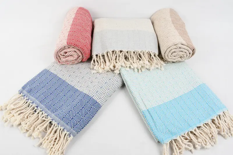 Embroidered Beach Towel, Beach Towel Gift, Bridal Shower Favors, Luxury Turkish Bath Towel, Bathroom Towel, Luxury towel, 70x40 Cotton Diamond Towel - 6
