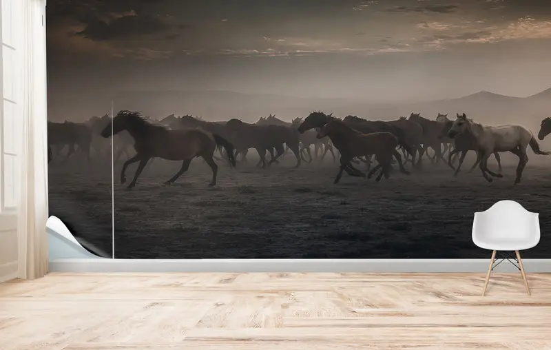 Zarif At Sevgilisi Baskılı Duvar Kağıdı: Doğa ve Yaban Hayatı Dekoru