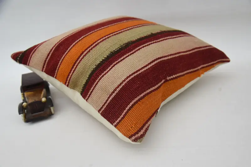 Home Decor Pillow, Handmade Kilim Cushion, Pillow Case, Office Chair Cushion Cover, 18x18 Red Pillow Case, Vintage Kilim Throw Pillow - 6