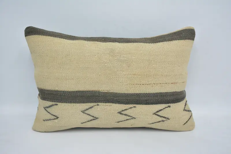 16x24 Beige Pillow Case, Cushion Case, Chair Pillow Cover, Kilim Pillow, Retro Cushion Cover, Pattern Throw Pillow Case, Gift Pillow, Turkish Pillow - 1