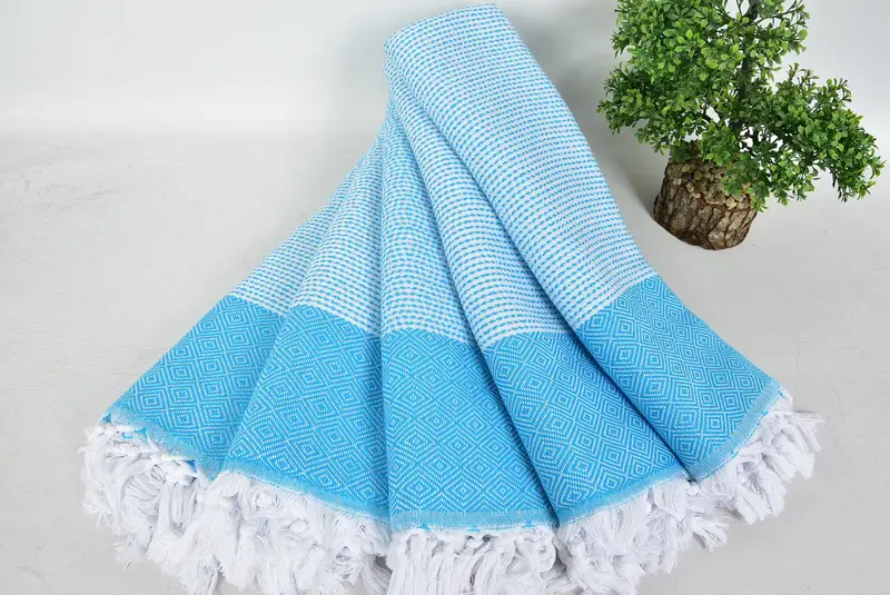 Best Friend Gift, Birthday Gift, Peshtemal Towel, Organic Cotton Towel, Kids Beach Towel, 70x40 Cotton Diamond Towel, Monogram Beach Towel - 4