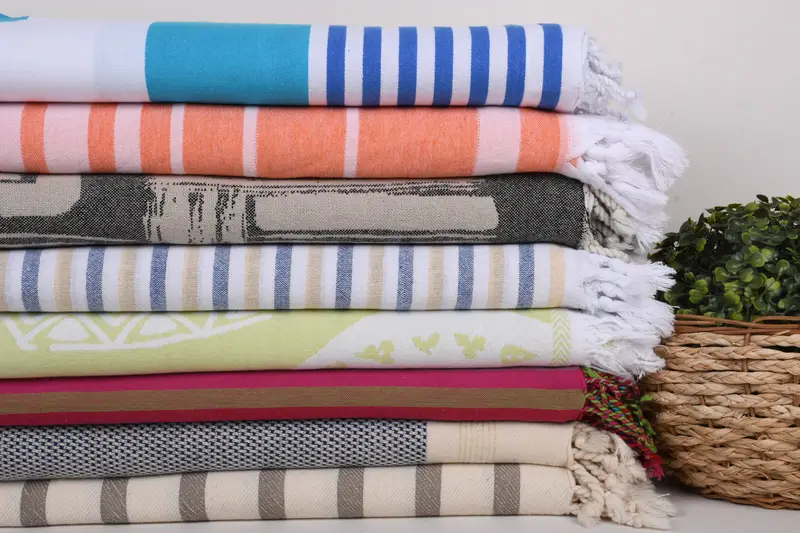 Custom Wedding Gift, Thin towel, Merry Christmas Gifts, Sand-resistant Turkish towel for travel, 70x40 Cotton Set of 8 Towel, Quick-dry peshtemal - 2