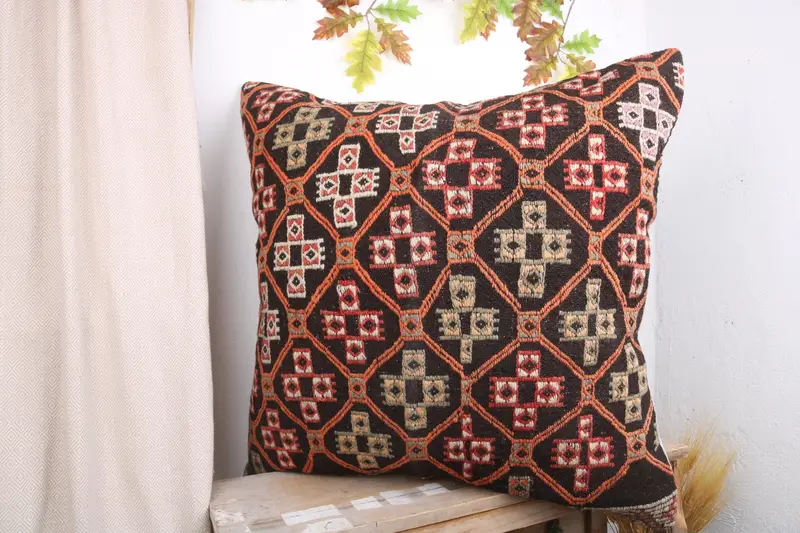 32x32 Brown Pillow Cover, Chair Cushion Cover, Pillow for Couch, Handmade Cushion Cover, Cushion Cover, Gift Pillow, Interior Designer Pillow - 4
