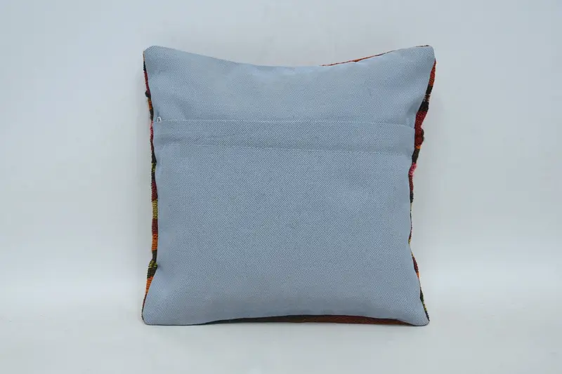 Gift Pillow, Kilim Pillow Cover, 12x12 Red Pillow, Meditation Pillow Case, Neutral Throw Pillow Sham, Cushion Cover, Turkish Kilim Pillow - 6