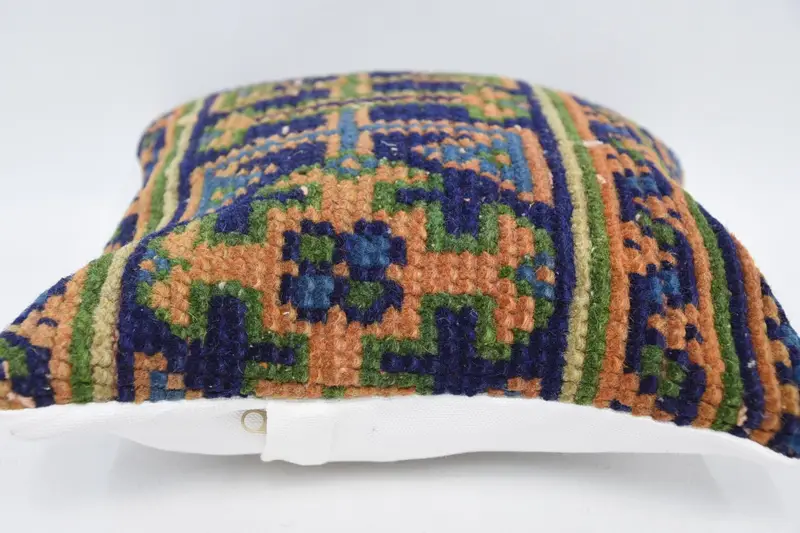 Pillow for Couch, Ikat Pillow Sham, Boho Pillow, Pillow Case, 12x12 Orange Cushion, Turkish Corner Cushion, Kilim Pillow, Ethnic Throw Pillow - 5