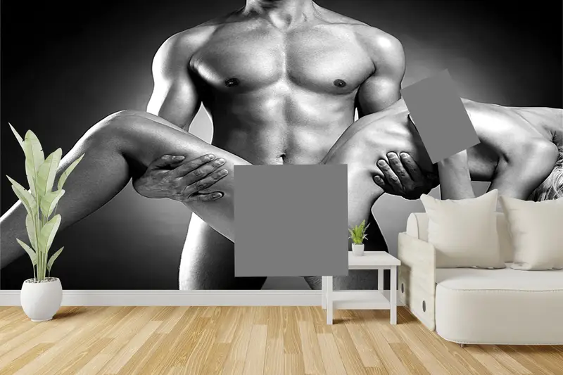 Modern Wall Paper, Sexy Woman Wall Painting, Custom Wall Paper, Bright Wall Paper, Naked Couple Photo, Sensual Couple Wall Mural, Mature Art - 10