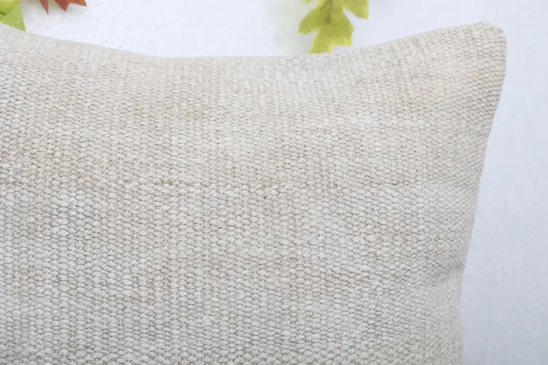 Cushion Cover, 16x16 Beige Pillow Case, Turkish Pillow, Boho Pillow Sham Cover, Bench Cushion, Office Chair Cushion Cover, Kilim Cushion Sham - 5
