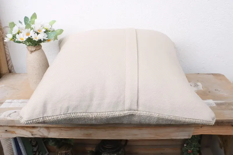Cushion Cover, 16x16 Beige Pillow Case, Turkish Pillow, Boho Pillow Sham Cover, Bench Cushion, Office Chair Cushion Cover, Kilim Cushion Sham - 7
