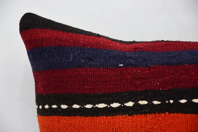 Vintage Kilim Throw Pillow, Couch Pillow, Patio Cushion Cover, Pillow Case, 20x20 Red Cushion, Antique Pillows, Kilim Cushion Sham - 2
