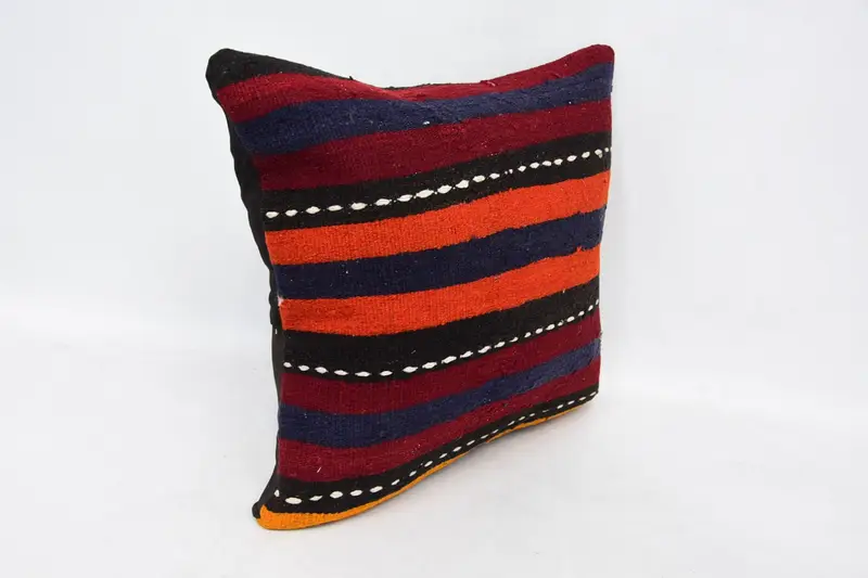 Vintage Kilim Throw Pillow, Couch Pillow, Patio Cushion Cover, Pillow Case, 20x20 Red Cushion, Antique Pillows, Kilim Cushion Sham - 3
