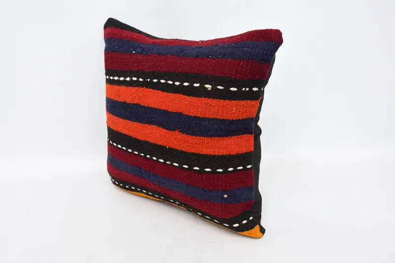 Vintage Kilim Throw Pillow, Couch Pillow, Patio Cushion Cover, Pillow Case, 20x20 Red Cushion, Antique Pillows, Kilim Cushion Sham - 4