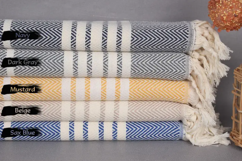 Monogram Hand Towel, Turkish Tea Towel, Bachelorette Party Favors, Best Friend Gift, 40x20 Cotton Striped Towel, Towel With Name, Custom Hand Towel - 1