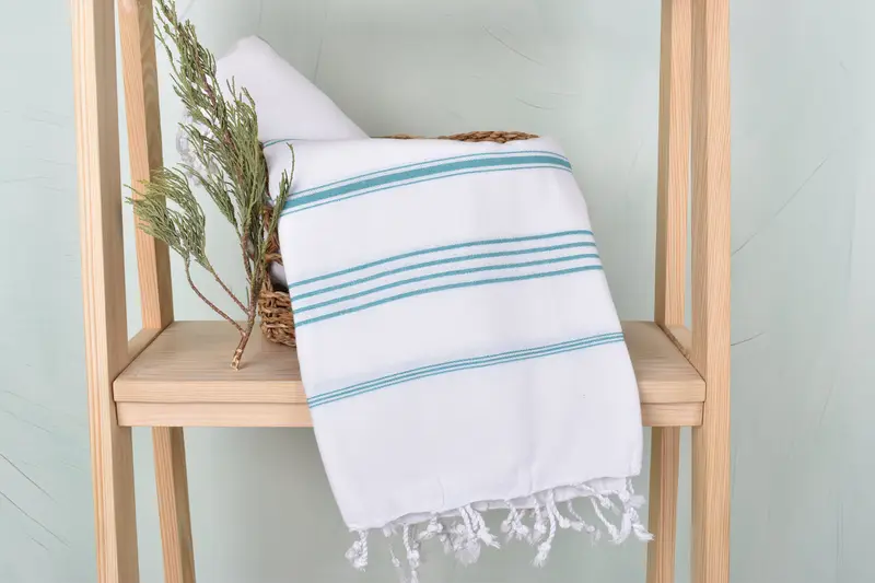 Wedding Anniversary Gift, 70x40 Cotton Striped Towel, Bridesmaid Gift, Housewarming Gift, Pool Towels, Wedding Gifts Towel, Boyfriend Christmas Gift - 4