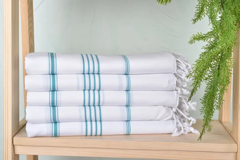 Wedding Anniversary Gift, 70x40 Cotton Striped Towel, Bridesmaid Gift, Housewarming Gift, Pool Towels, Wedding Gifts Towel, Boyfriend Christmas Gift - 2