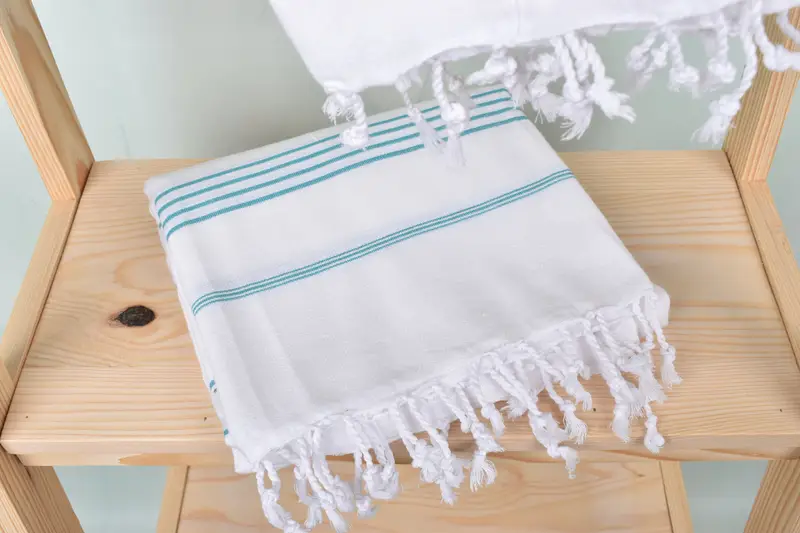 Wedding Anniversary Gift, 70x40 Cotton Striped Towel, Bridesmaid Gift, Housewarming Gift, Pool Towels, Wedding Gifts Towel, Boyfriend Christmas Gift - 5