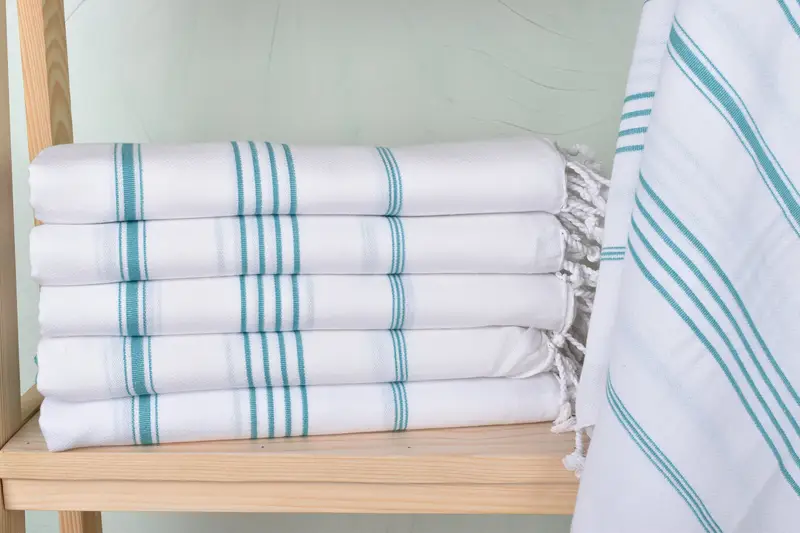 Wedding Anniversary Gift, 70x40 Cotton Striped Towel, Bridesmaid Gift, Housewarming Gift, Pool Towels, Wedding Gifts Towel, Boyfriend Christmas Gift - 1