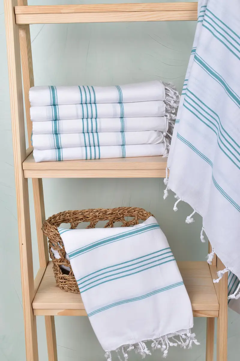 Wedding Anniversary Gift, 70x40 Cotton Striped Towel, Bridesmaid Gift, Housewarming Gift, Pool Towels, Wedding Gifts Towel, Boyfriend Christmas Gift - 3