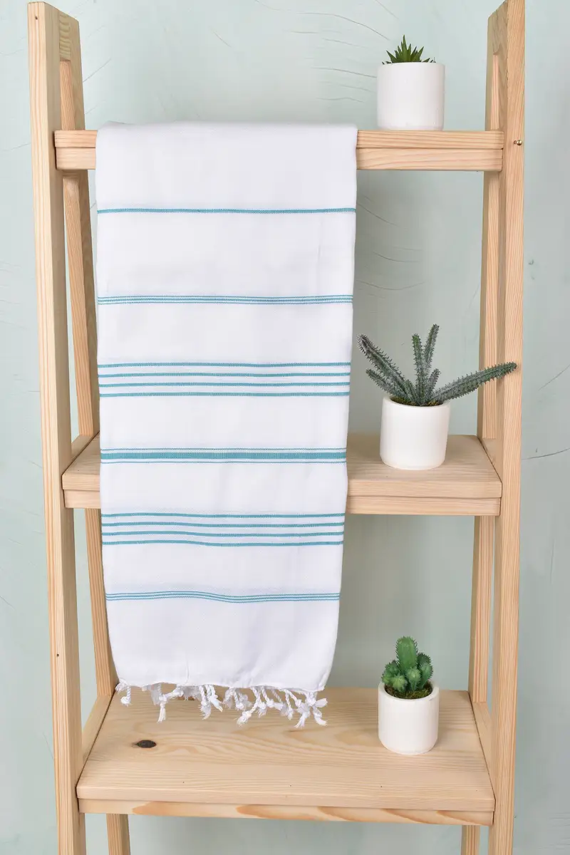 Wedding Anniversary Gift, 70x40 Cotton Striped Towel, Bridesmaid Gift, Housewarming Gift, Pool Towels, Wedding Gifts Towel, Boyfriend Christmas Gift - 8