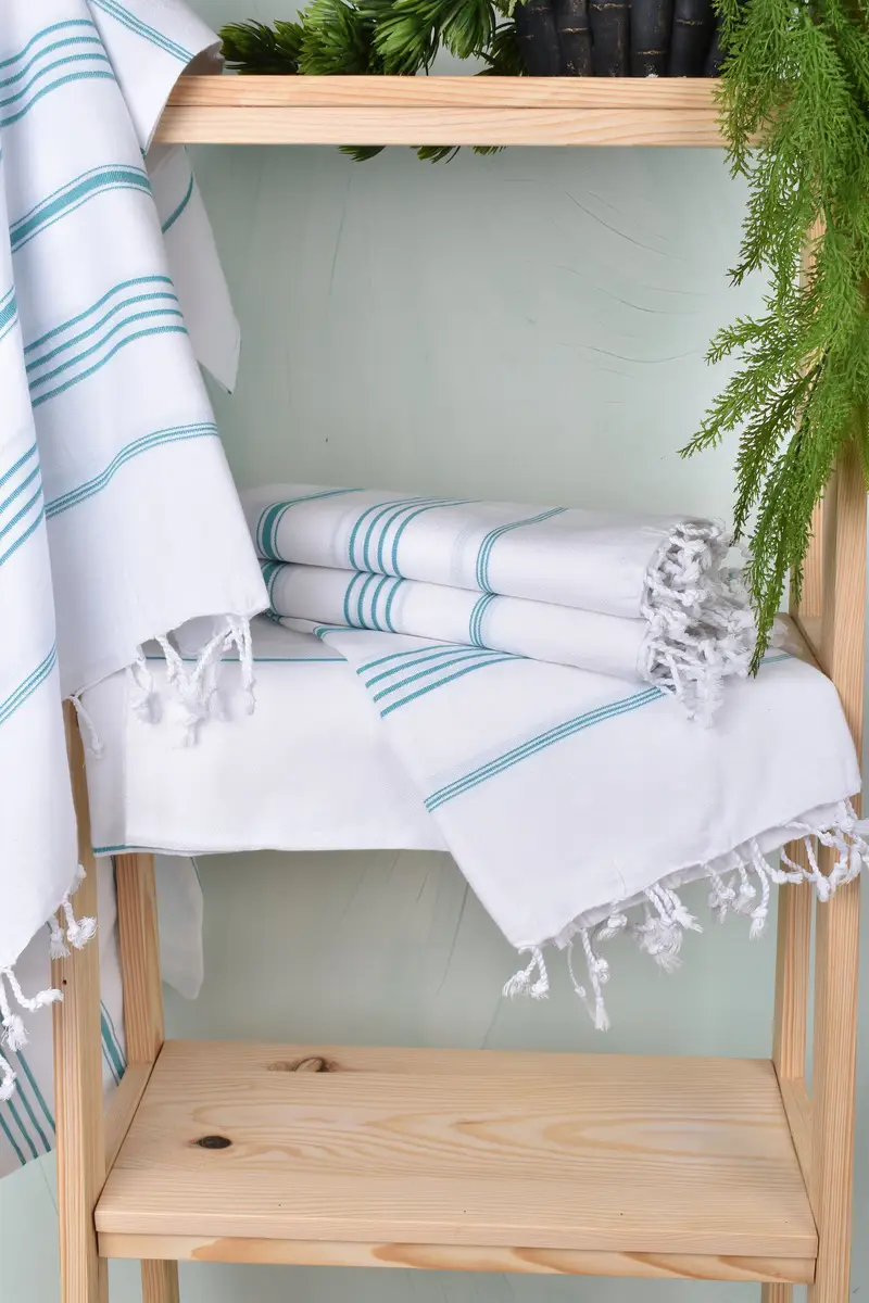Wedding Anniversary Gift, 70x40 Cotton Striped Towel, Bridesmaid Gift, Housewarming Gift, Pool Towels, Wedding Gifts Towel, Boyfriend Christmas Gift - 6