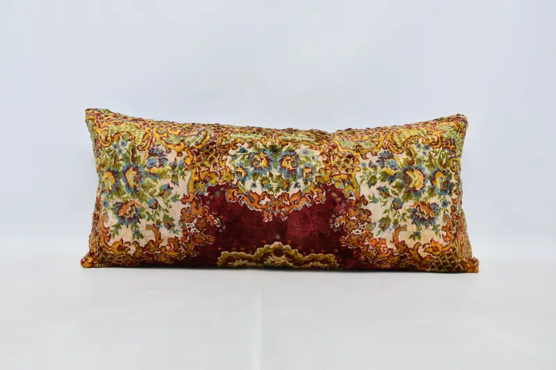 Handmade Kilim Cushion, Cushion Cover, Kilim Pillow, Cotton Pillow Case, Office Chair Cushion Cover, Vintage Kilim Throw Pillow, 16x36 Red Pillow - 1