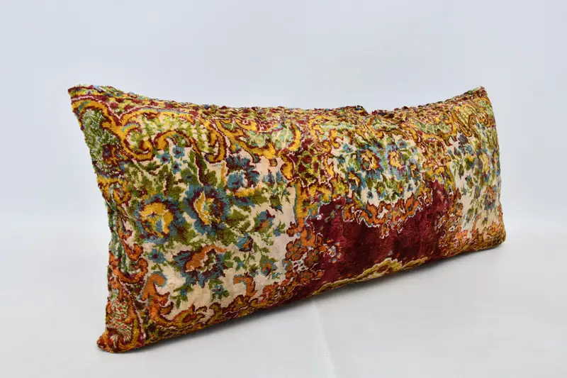 Handmade Kilim Cushion, Cushion Cover, Kilim Pillow, Cotton Pillow Case, Office Chair Cushion Cover, Vintage Kilim Throw Pillow, 16x36 Red Pillow - 3