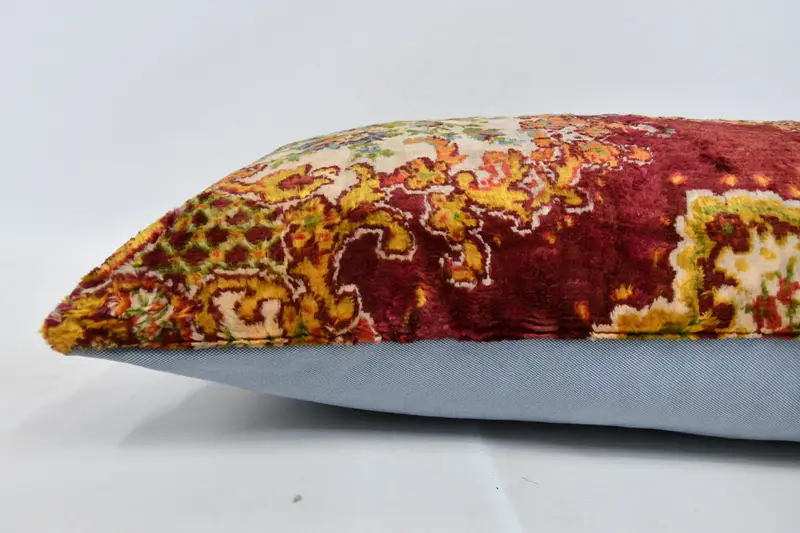 Handmade Kilim Cushion, Cushion Cover, Kilim Pillow, Cotton Pillow Case, Office Chair Cushion Cover, Vintage Kilim Throw Pillow, 16x36 Red Pillow - 6