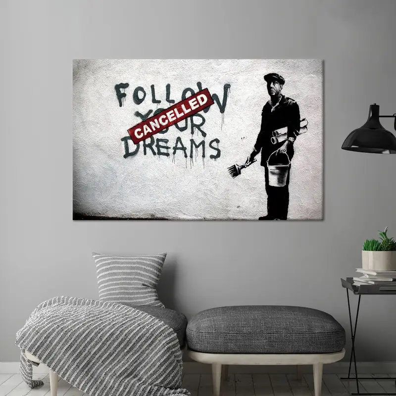 魅惑的なバンクシーの夢キャンバス: グラフィティ ストリート アート プリント