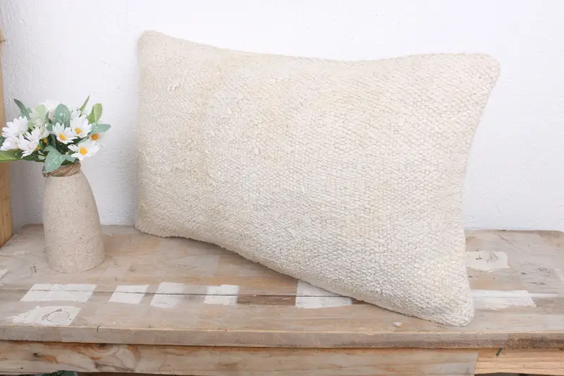 Muted Pillow, Pillow Sham, Kilim Pillow Cover, Boho Pillow, Hippie Throw Cushion Case, Yoga Pillow Case, 12x20 White Pillow Cover, Pillow for Sofa - 4