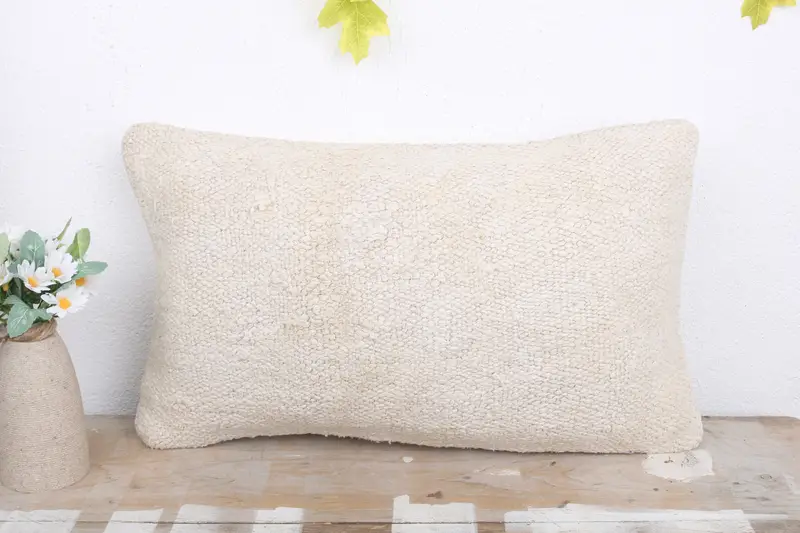 Muted Pillow, Pillow Sham, Kilim Pillow Cover, Boho Pillow, Hippie Throw Cushion Case, Yoga Pillow Case, 12x20 White Pillow Cover, Pillow for Sofa - 2