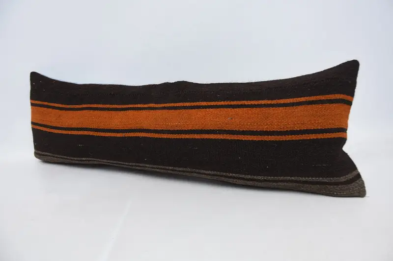 12x36 Brown Cushion Case, Vintage Kilim Throw Pillow, Pillow Cover, Interior Designer Pillow, Throw Kilim Pillow, Farmhouse Pillow Sham - 4