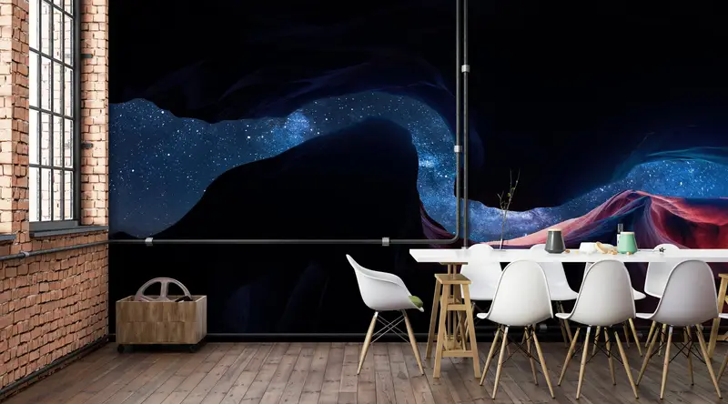 Wall Paper Peel and Stick, Stars Space Wall Print, Paper Wall Art, Starry Sky Wallpaper, , Bright Wall Paper, View Mural, - 8