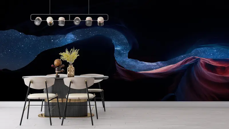 Wall Paper Peel and Stick, Stars Space Wall Print, Paper Wall Art, Starry Sky Wallpaper, , Bright Wall Paper, View Mural, - 4