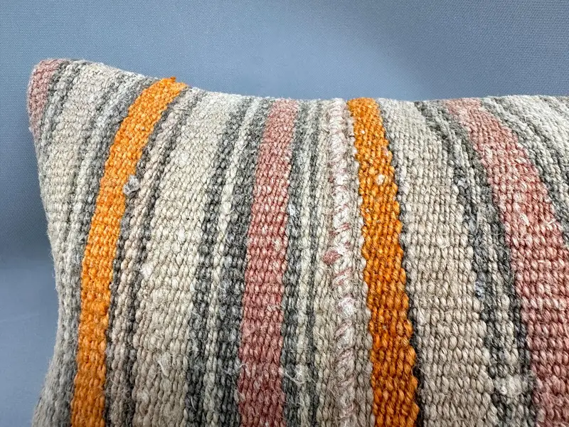 Handmade Kilim Cushion, Retro Pillow Sham, Interior Designer Pillow, Pillow Cover, 12x20 Beige Cushion Case, Sofa Pillow Case, Home Decor Pillow - 5