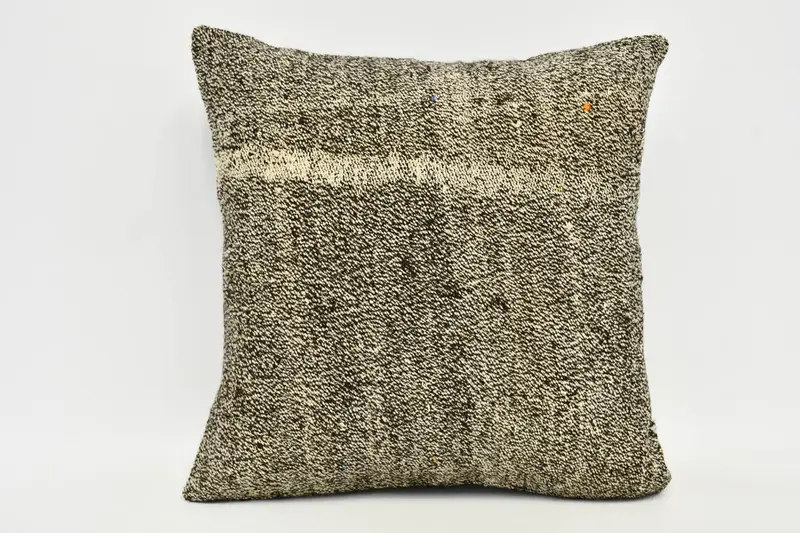 Bench Pillow Case, Accent Throw Cushion, Pillow Cover, Pillow for Couch, 20x20 Brown Cushion Cover, Ethnical Kilim Rug Pillow, Pillow for Sofa - 1